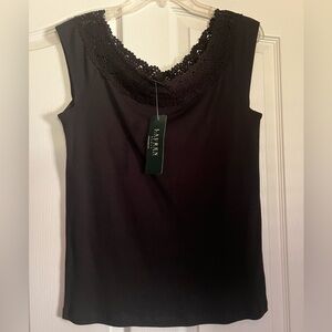NWT, Ralph Lauren sleeveless top w/ embroidered neckline